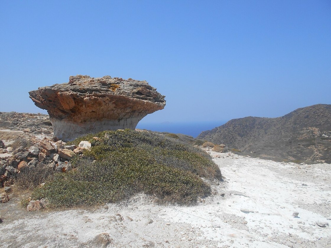 Skiadi, the mushroom-shaped volcanic rock of Kimolos